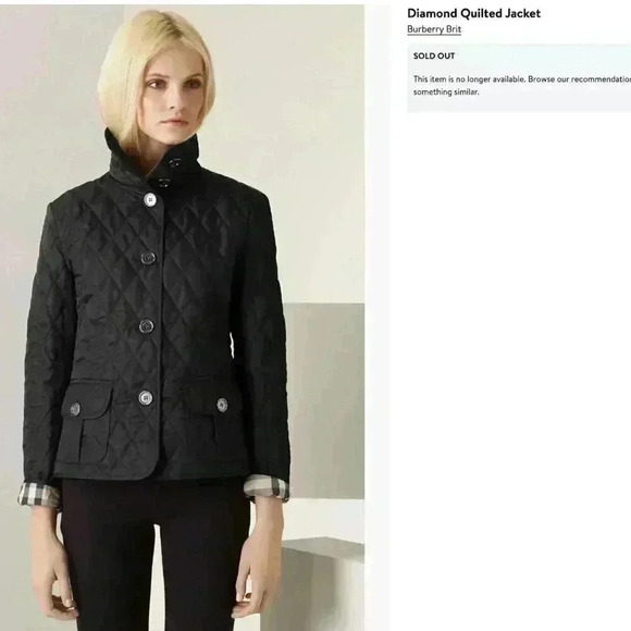 Burberry Nova Check Diamond Quilted Beige Barn Button Jacket Coat Size XL - Picture 14 of 14